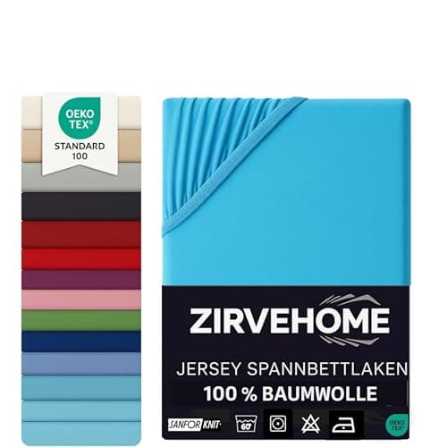Spannbettlaken 120x200 cm – Jersey 100% Baumwolle – für Matratzen bis 25 cm Höhe
