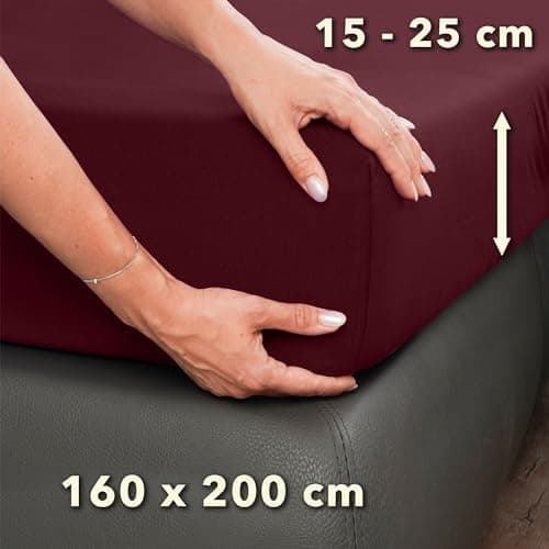 STUDIO Basic Spannbettlaken 200×220 cm – Jersey aus 100% gekämmter Baumwolle, elastisch & bügelfrei, passend für Matratz