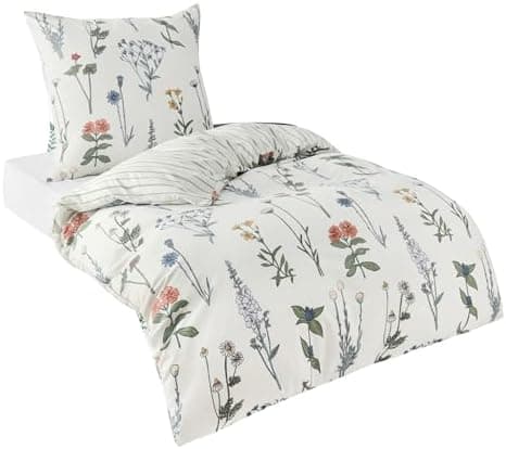 BEDSURE Bettwäsche-Set 135x200 (4-teilig) – Wendebettwäsche OEKO-TEX STANDARD 100 mit Reißverschluss, 2×80x80 Kissenbezü