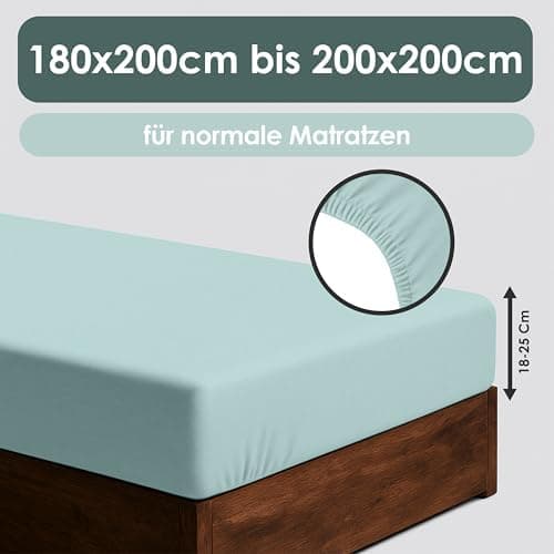Jersey-Spannbettlaken / Spannbetttuch – 100% Baumwolle, 180x200–200x200 cm