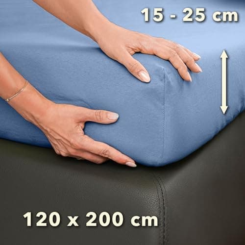 STUDIO Basic Spannbettlaken 200×220 cm – Jersey aus 100% gekämmter Baumwolle, elastisch & bügelfrei, passend für Matratz