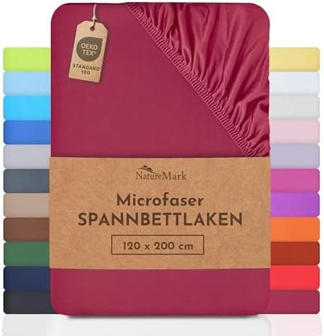 NatureMark Mikrofaser-Spannbettlaken 90x200–100x200 cm, türkis