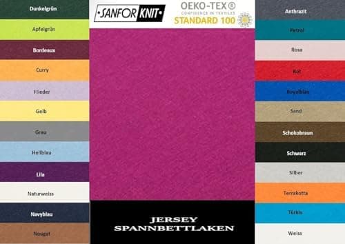 EXKLUSIV HEIMTEXTIL Jersey-Spannbettlaken 90–100 x 200 cm, bis 25 cm Matratzenhöhe – 100% Baumwolle, Öko‑Tex zertifizier