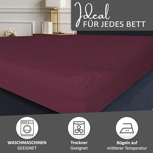 Leonado Vicent Spannbettlaken – 100% Baumwolle Jersey, Größen 180×200 & 200×200 cm, Grau
