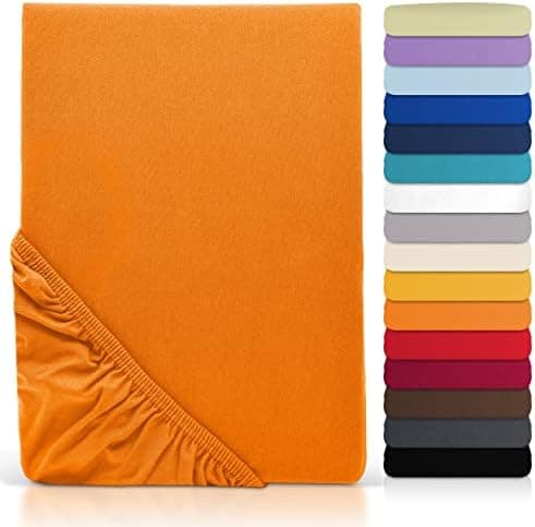 MOON-Luxury Spannbettlaken/Spannbetttuch Jersey-Stretch 230 g/m² OEKO-TEX – anthrazit, 90×200–100×220