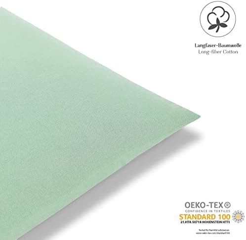 2er-Set Kissenbezüge 40 x 80 cm – Renforcé, 100% Baumwolle, superweich mit Reißverschluss, Babyrosa
