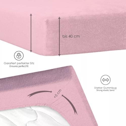 120x200 cm Jersey-Spannbettlaken – 100% Baumwolle, Weiß