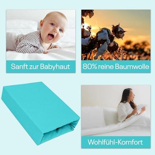 Elastisches Jersey-Spannbettlaken 90x180 cm – 100% Baumwolle, kuschelig warm
