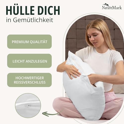NatureMark Jersey Kissenbezüge – weich & atmungsaktiv, hautfreundlich – 40x40 cm, Anthrazit