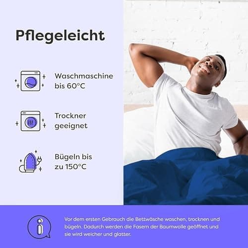 Wolkenfeld Baumwolle-Bettwäsche 135x200 mit Kissenbezug 80x80 – Atmungsaktiv, Hautfreundlich & Pflegeleicht – Hellgrau
