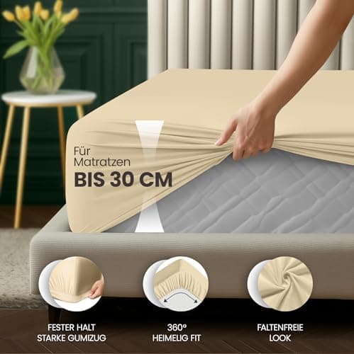 Utopia Bedding Spannbettlaken 120 x 200 cm für Matratzen bis 30 cm – gebürstete Mikrofaser, OEKO‑TEX® STANDARD 100