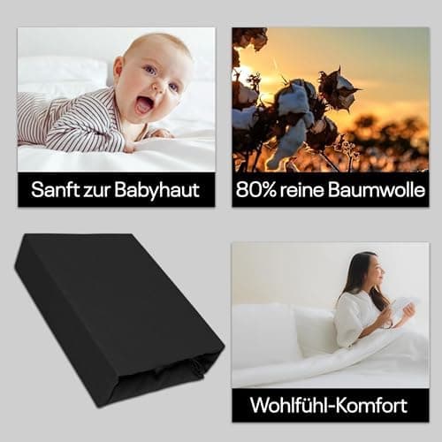 Elastisches Jersey-Spannbettlaken 90x180 cm – 100% Baumwolle, kuschelig warm