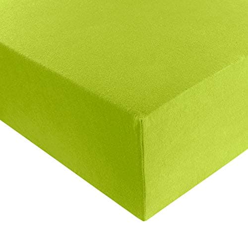 Heim24h Spannbettlaken 120x200 cm (bis 30 cm) – 100% Baumwolle Jersey, Schwarz