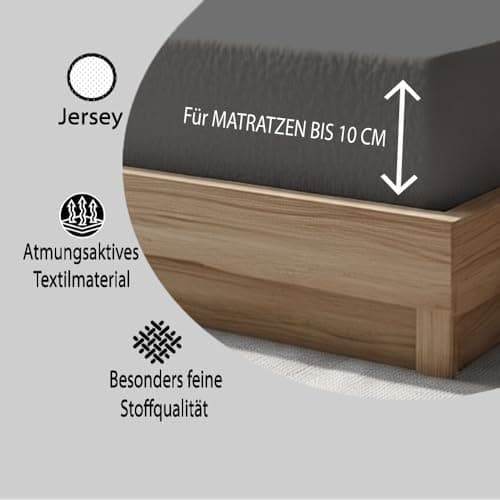 120x200 cm Jersey-Spannbettlaken – 100% Baumwolle, Weiß