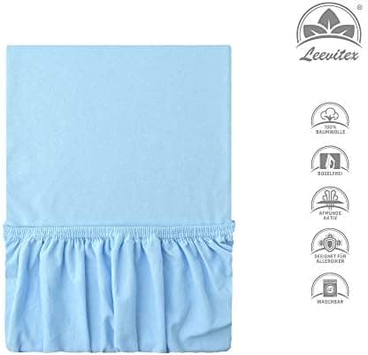 leevitex® Spannbettlaken 180x200–200x200 cm | 100% Jersey-Baumwolle | für Matratzen bis 25 cm