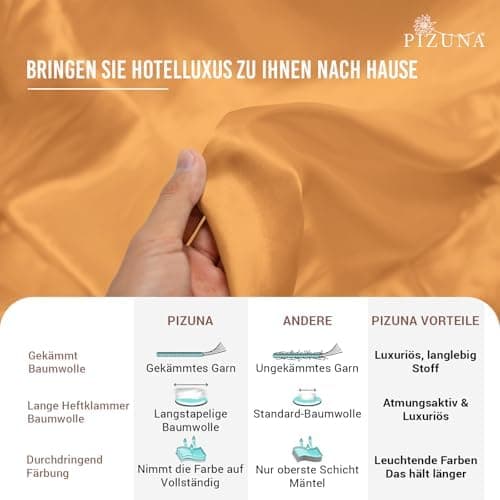 Pizuna Kissenbezüge 2er-Pack 40 x 80 cm Dunkelblau – 100% Langstapel-Baumwolle, 400 Fadenzahl
