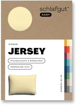 Schlafgut Easy Jersey Kissenbezug 40 x 40 cm – 100% Baumwolle, superweich & atmungsaktiv, Green Mid