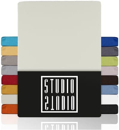 STUDIO Basic Spannbettlaken 200×220 cm – Jersey aus 100% gekämmter Baumwolle, elastisch & bügelfrei, passend für Matratz