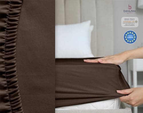 BEAUTEX Spannbetttuch aus Baumwolle – Premium Jersey 160 g/m², OEKO‑TEX STANDARD 100
