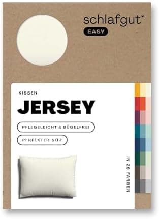 Schlafgut Easy Jersey Kissenbezug 40 x 40 cm – 100% Baumwolle, superweich & atmungsaktiv, Green Mid
