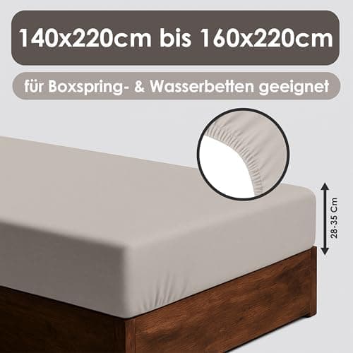 Jersey-Spannbettlaken / Spannbetttuch – 100% Baumwolle, 180x200–200x200 cm