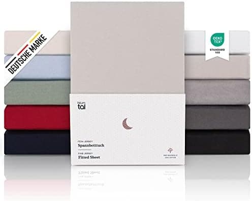 Blumtal® Premium Spannbettlaken 120x200 cm – 100% Baumwolle, OEKO‑TEX® STANDARD 100 – für Matratzen bis 25 cm