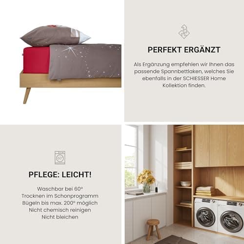 Schiesser Spannbettlaken Jessi – 100% gekämmte Baumwolle aus nachhaltiger Produktion | 180–190×200 cm, Matratzenhöhe bis