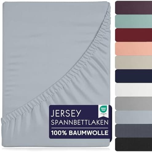 Spannbettlaken 90×200 cm – 100% Baumwolle (Oeko‑TEX) – für dicke Matratzen bis 27 cm