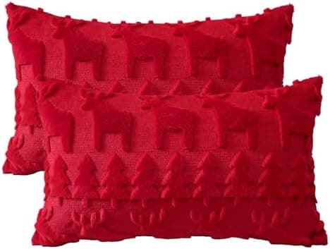 Artscope 2er-Set Kissenbezüge (40x40 cm) – weicher Kurzplüsch Wollsamt, Schneeflocke Creme Beige