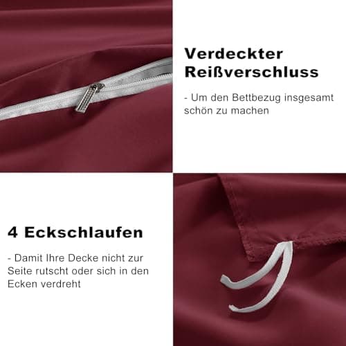 WAVVE Bettwäsche 135x200 – 4‑teiliges Mikrofaser‑Set Anthrazit (inkl. 2×80×80 cm Kissenbezüge) mit Reißverschluss, OEKO‑