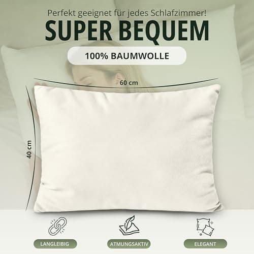 NatureMark Jersey Kissenbezüge – weich & atmungsaktiv, hautfreundlich – 40x40 cm, Anthrazit