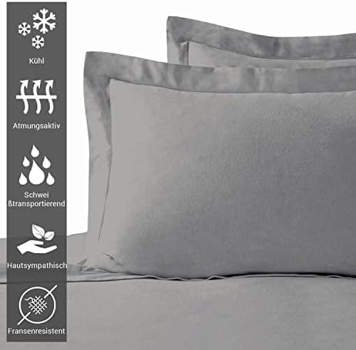 Pizuna Kissenbezüge 2er-Pack 40 x 80 cm Dunkelblau – 100% Langstapel-Baumwolle, 400 Fadenzahl