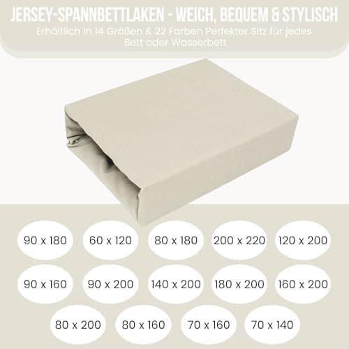 Elastisches Jersey-Spannbettlaken 90x180 cm – 100% Baumwolle, kuschelig warm