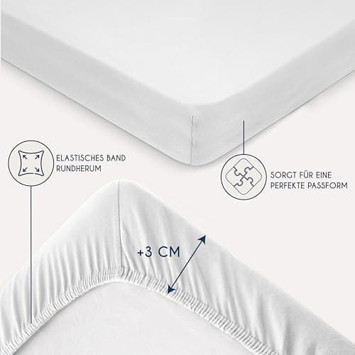 Dreamzie Spannbettlaken 90x190/200 cm – 100% Jersey‑Baumwolle, OEKO‑TEX STANDARD 100