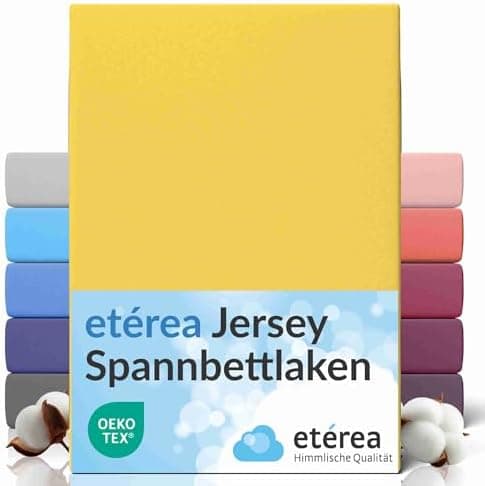 etérea Jersey-Spannbettlaken 80x200 cm Weiß – 100% Baumwolle, OEKO-TEX MADE IN GREEN & STANDARD 100