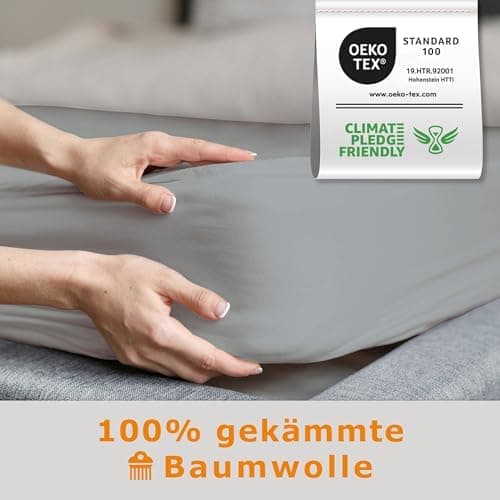 home4good Spannbettlaken 120x200 cm – Jersey 100% Baumwolle (OEKO-TEX STANDARD 100) – für Matratzenhöhe 15–25 cm, Weiß