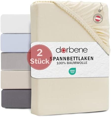 Spannbettlaken 140x200 cm – Jersey Baumwolle, Oeko‑TEX zertifiziert