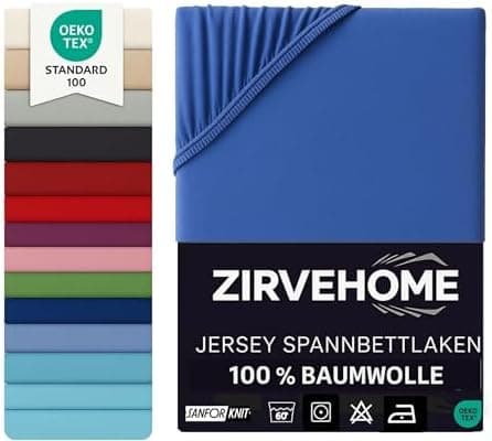 Spannbettlaken 120x200 cm – Jersey 100% Baumwolle – für Matratzen bis 25 cm Höhe