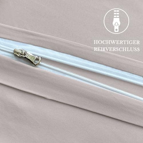 Kissenbezug 40x80 cm 2er Set – 100% Mikrofaser Beige, weich & bügelfrei mit Reißverschluss