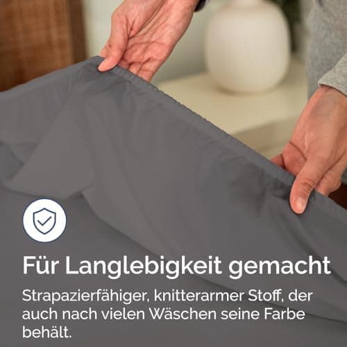 Spannbettlaken 180x200 cm – Extra tiefes Spannbetttuch bis 40 cm (16") – Weiche gebürstete Mikrofaser, knitterfrei & sch