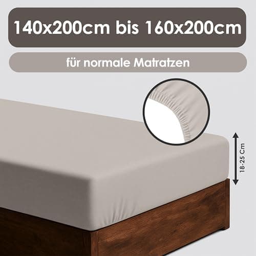 Jersey-Spannbettlaken / Spannbetttuch – 100% Baumwolle, 180x200–200x200 cm