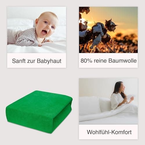 Elastisches Jersey-Spannbettlaken 90x180 cm – 100% Baumwolle, kuschelig warm