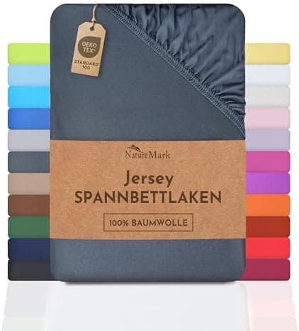 NatureMark Jersey-Spannbettlaken – 100% Baumwolle, 120 x 200 cm (Schoko Braun)