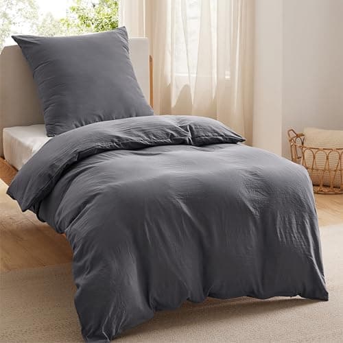 BEDSURE Bettwäsche 135x200 4‑teilig – Weiches Baumwoll‑Feeling Bettwäsche‑Set 135 x 200 cm, inkl. 2 Kissenbezüge 80x80,