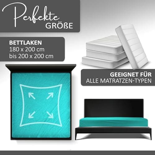 Leonado Vicent Spannbettlaken – 100% Baumwolle Jersey, Größen 180×200 & 200×200 cm, Grau