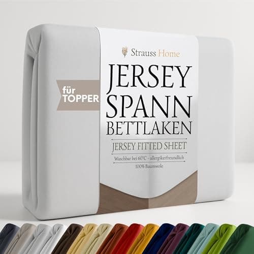 Jersey-Spannbettlaken / Spannbetttuch – 100% Baumwolle, 180x200–200x200 cm