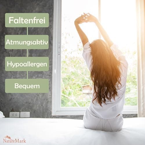 NatureMark Mikrofaser-Spannbettlaken 90x200–100x200 cm, türkis
