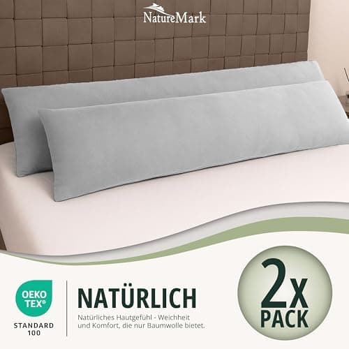 NatureMark Jersey Kissenbezüge – weich & atmungsaktiv, hautfreundlich – 40x40 cm, Anthrazit