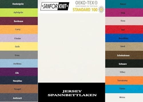 EXKLUSIV HEIMTEXTIL Jersey-Spannbettlaken 90–100 x 200 cm, bis 25 cm Matratzenhöhe – 100% Baumwolle, Öko‑Tex zertifizier