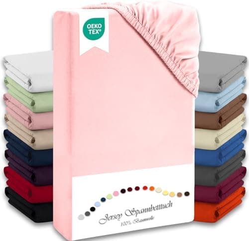 Julido Jersey-Spannbettlaken 140x200 cm – Baumwolle, OEKO-TEX® Standard 100, hautfreundlich & allergikergeeignet, Grün